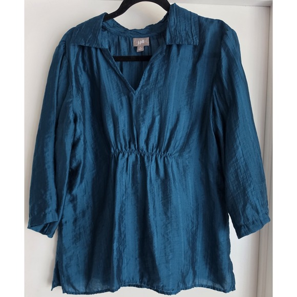 J.Jill Tops - J.Jill Blouse Women's Medium Blue 3/4 Sleeve Top Shirt Tunic